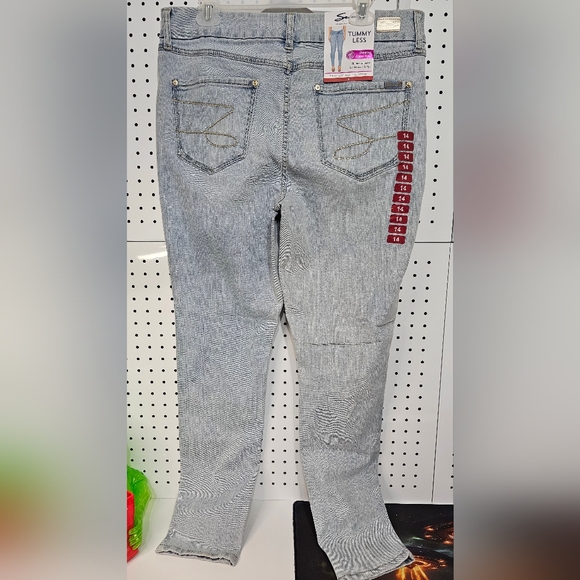 Seven7 Jeans High Rise Tummyless Size 14 Ripped Skinny Jeans Amsterdam Wash - Picture 3 of 6